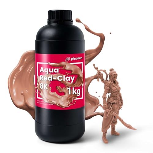 Phrozen Aqua Red-Clay 8K | 3D Drucker Resin für SLA/DLP/LCD 3D Printer | 405nm Standard Photopolymer Druck Harz | 8K Hohe Präzision, Geringer Geruch - Rot (1kg) von PHROZEN
