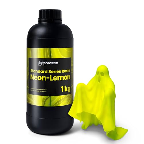 Phrozen Neon Resin für 3D Drucker | 405nm SLA/DLP/LCD 3D Printer UV Photopolymer | Fluoreszierende Farbe für Resin Kunst, Halloween-, Weihnachtsdeko | Lemon (1kg) von PHROZEN