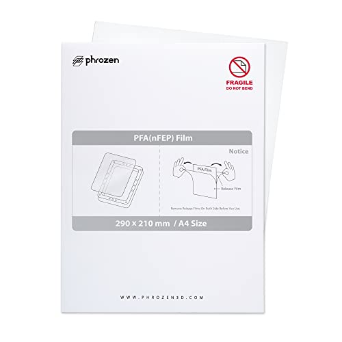 Phrozen PFA Release Film für Resin 3D Drucker | A4-Format nFEP Trenn Folie für Sonic Mini Series, Mighty 4K LCD Printer | Langlebig, Stärkere Trennfunktion -3 Stück (210x290 mm) von PHROZEN