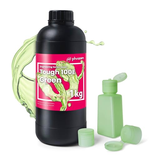 Phrozen Tough 100E 3D Drucker Harz| 405nm Photopolymer Engineering Resin für LCD Printer | Stoßfestigkeit mit moderater Steifigkeit - Grün (1kg) von PHROZEN