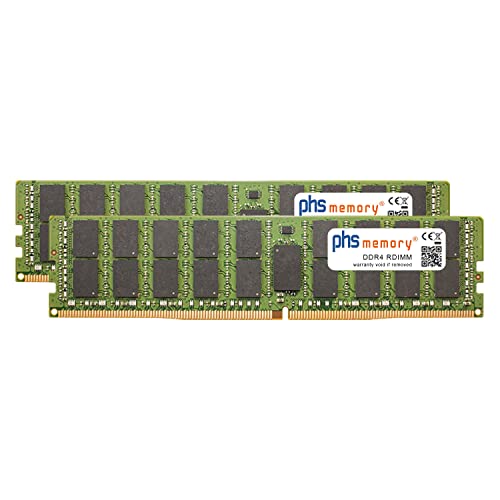 PHS-memory 128GB (2x64GB) Kit RAM Speicher kompatibel mit Dell Precision 5820 Tower (Intel Xeon CPU W-21xx) DDR4 RDIMM 3DS 2666MHz PC4-2666V-R von PHS-memory