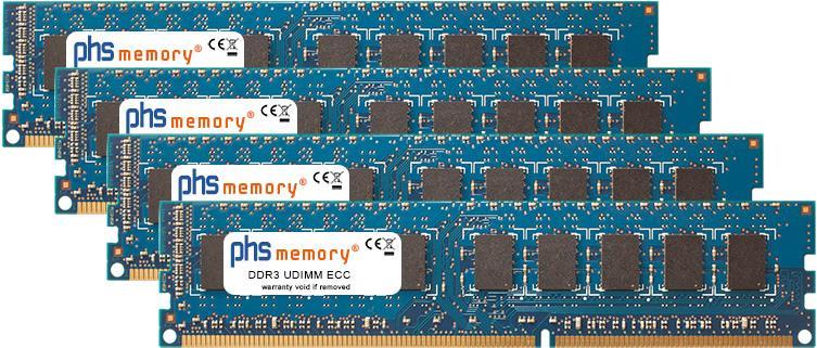 PHS-memory 16GB (4x4GB) Kit RAM Speicher für Supermicro H8SGL-F DDR3 UDIMM ECC 1600MHz (SP160126) von PHS-memory