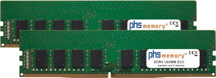 PHS-memory 32GB (2x16GB) Kit RAM Speicher f�r Dell Precision 3430 Tower DDR4 UDIMM ECC 2666MHz PC4-2666V-E (SP284177) von PHS-memory