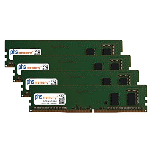 PHS-memory 32GB (4x8GB) Kit RAM Speicher kompatibel mit Dell Precision 3430 Tower DDR4 UDIMM 2666MHz PC4-2666V-U von PHS-memory