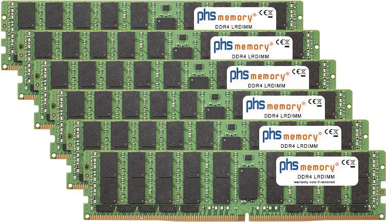 PHS-memory 384GB (6x64GB) Kit RAM Speicher für Apple MacPro 12-Core 3,3GHz (2019) DDR4 LRDIMM 2933MHz PC4-23400-L (SP336460) von PHS-memory