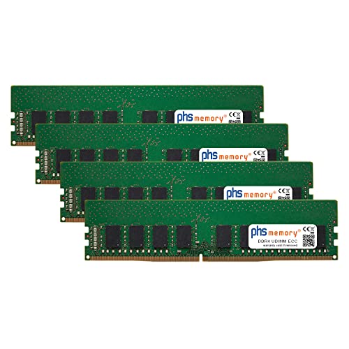 PHS-memory 64GB (4x16GB) Kit RAM Speicher kompatibel mit Dell Precision 3630 Tower DDR4 UDIMM ECC 2666MHz PC4-2666V-E von PHS-memory