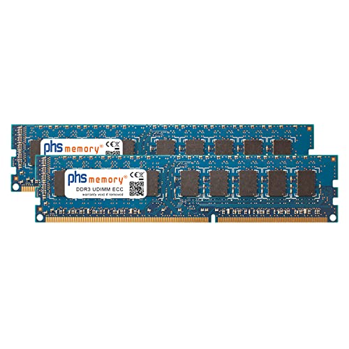 PHS-memory 8GB (2x4GB) Kit RAM Modul Geeignet/Geeignet für QNAP TS-EC880U-i3-8G-R2 DDR3 UDIMM ECC 1600MHz PC3-12800E von PHS-memory