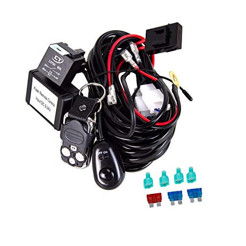 PICAA Kabelbaum für 2 Lampe LED Lightbar Kabelsatz Relais Adapter On-Off-Strobe-Fernbedienungsschalter DC 12V/40A für KFZ Arbeitsscheinwerfer Tagfahrleuchten Lichtleisten PICAA Kabelbaum für 2 Lampe LED Lightbar Kabelsatz Relais Adapter On-Off-Strobe-Fernbedienungsschalter DC 12V/40A für KFZ Arbeitsscheinwerfer Tagfahrleuchten Lichtleisten von PICAA