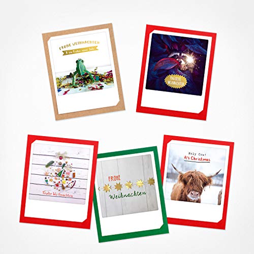 PICKMOTION Set 4 mit 5 Foto-Gruß-Karten mit Umschlag Weihnachten, Instagram-Fotografen-Weihnachts-Karten, handgemachte Klappkarten, lustige Sprüche & Motive X-Mas, Christmas-Cards, BKK-0104 PICKMOTION Set 4 mit 5 Foto-Gruß-Karten mit Umschlag Weihnachten, Instagram-Fotografen-Weihnachts-Karten, handgemachte Klappkarten, lustige Sprüche & Motive X-Mas, Christmas-Cards, BKK-0104 von PICKMOTION