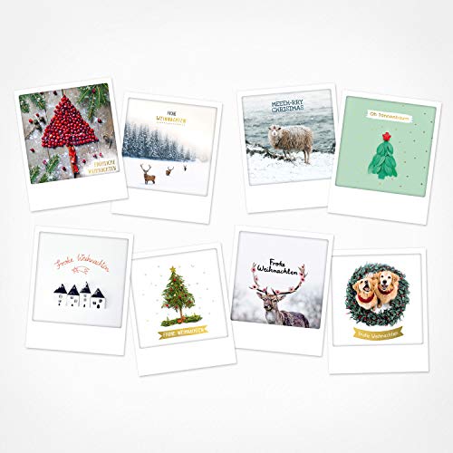 PICKMOTION Set 5 mit 8 Foto-Post-Karten Weihnachten, Instagram-Fotografen-Weihnachts-Karten, handgemachte Grußkarten, lustige Sprüche & Motive X-Mas, Christmas-Cards, BPK-0105 von PICKMOTION