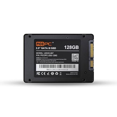 PICOPC SSD 128 GB 2,5 Zoll SATA 3.0 SSD - bis zu 550 MB/s - Laptop/Desktop/Mini-PC-Speicher (3D NAND internes Solid State Drive) von PICOPC