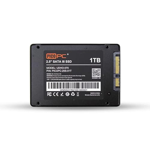 PICOPC SSD 1TB 2,5 Zoll SATA 3.0 SSD - bis zu 550 MB/s - Laptop/Desktop/Mini-PC-Speicher (3D NAND internes Solid State Drive) von PICOPC