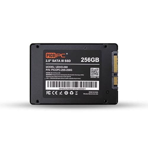 PICOPC SSD 256 GB 2,5 Zoll SATA 3.0 SSD - bis zu 550 MB/s - Laptop/Desktop/Mini-PC-Speicher (3D NAND internes Solid State Drive) von PICOPC