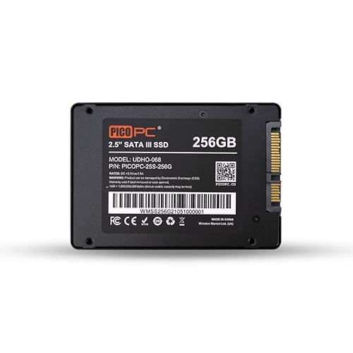 PICOPC SSD 256 GB 2,5 Zoll SATA 3.0 SSD - bis zu 550 MB/s - Laptop/Desktop/Mini-PC-Speicher (3D NAND internes Solid State Drive) von PICOPC