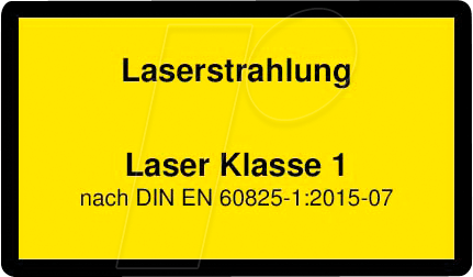 PICO 70110821 - Laser Warnlabel deutsch DIN EN 60825, Klasse 1, 38x23 mm, gelb von PICOTRONIC