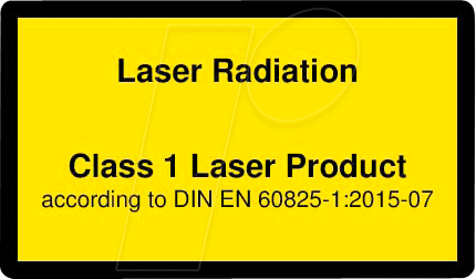 PICO 70112696 - Laser Warnlabel engl. DIN EN 60825, Klasse 1, 38x23 mm, gelb von PICOTRONIC