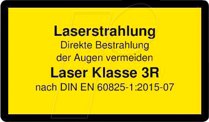 PICO 70114195 - Laser Warnlabel deutsch DIN EN 60825, Klasse 3R, 38x23 mm, gelb von PICOTRONIC