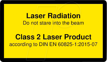 PICO 70115024 - Laser Warnlabel engl. DIN EN 60825, Klasse 2, 38x23 mm, gelb von PICOTRONIC