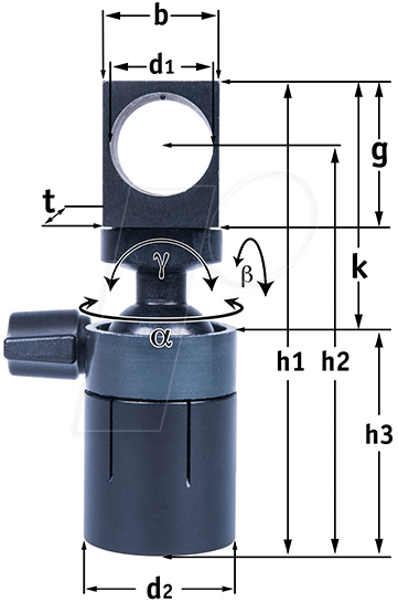 PICO 70117851 - Halterung für Lasermodul D=10.3 mm, 1/4'' UNC Innengewinde von PICOTRONIC