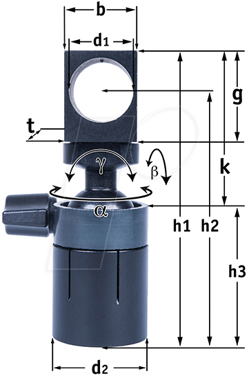 PICO 70117882 - Halterung für Lasermodul D=14 mm, 1/4'' UNC Innengewinde von PICOTRONIC