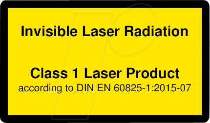 PICO 70119558 - Laser Warnlabel engl. DIN EN 60825, Klasse 1, 38x23 mm, gelb. von PICOTRONIC