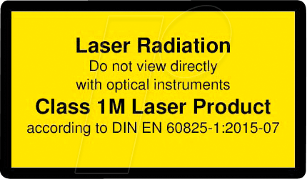 PICO 70119565 - Laser Warnlabel engl. DIN EN 60825, Klasse 1M, 38x23 mm, gelb von PICOTRONIC