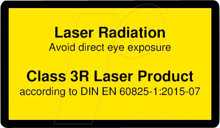 PICO 70119602 - Laser Warnlabel engl. DIN EN 60825, Klasse 3R, 38x23 mm, gelb von PICOTRONIC