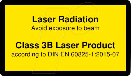 PICO 70119633 - Laser Warnlabel engl. DIN EN 60825, Klasse 3B, 38x23 mm, gelb von PICOTRONIC