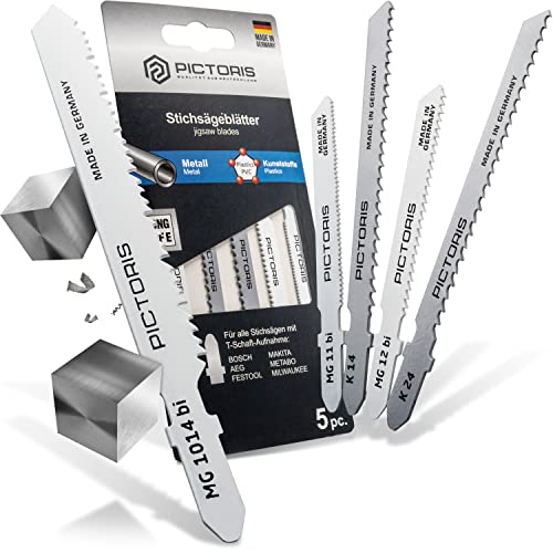PICTORIS 5 Stichsägeblätter für Metall I Made in Germany I T-Schaft I HCS/CV I Stichsäge Sägeblätter für saubere und schnelle Schnitte in Blech, Stahl, Buntmetall, Aluminium PICTORIS 5 Stichsägeblätter für Metall I Made in Germany I T-Schaft I HCS/CV I Stichsäge Sägeblätter für saubere und schnelle Schnitte in Blech, Stahl, Buntmetall, Aluminium von PICTORIS