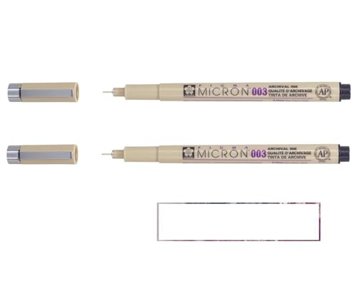 PIGMA MICRON Sakura 003 Schwarz, 2 Stück und 1 Karte von PIGMA MICRON