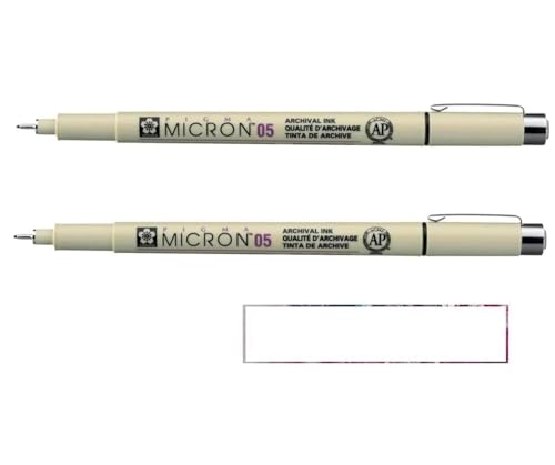 PIGMA MICRON Sakura 05 Schwarz, 2 Stück und 1 Karte von PIGMA MICRON