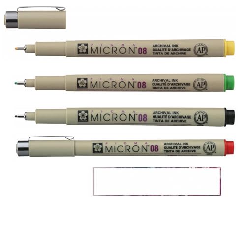 PIGMA MICRON Sakura 08 Set mit 4 Farben: Rot, Grün, Gelb, Schwarz und 1 Karte. PIGMA MICRON Sakura 08 Set mit 4 Farben: Rot, Grün, Gelb, Schwarz und 1 Karte. von PIGMA MICRON