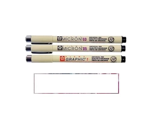 PIGMA MICRON noir 3 Fineliner 03,05,1mm Made in Japan von PIGMA MICRON