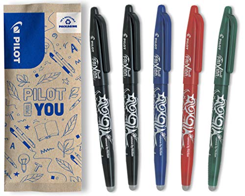 PILOT FriXion Ball 0.7 Set – 5 Stück: 2x Schwarz, 1x Blau/Rot/Grün – Radierbare Tintenroller 0,4mm Strichstärke, angenehme Schreibführung beim Schreiben, thermosensitive Tinte, austauschbare Mine PILOT FriXion Ball 0.7 Set – 5 Stück: 2x Schwarz, 1x Blau/Rot/Grün – Radierbare Tintenroller 0,4mm Strichstärke, angenehme Schreibführung beim Schreiben, thermosensitive Tinte, austauschbare Mine von PILOT