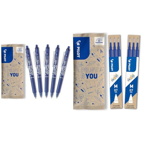 PILOT FriXion Clicker 0.7 – Farbe Blau & FriXion Ersatzminen 0.7 – 6 Stück – Farbe Blau PILOT FriXion Clicker 0.7 – Farbe Blau & FriXion Ersatzminen 0.7 – 6 Stück – Farbe Blau von PILOT