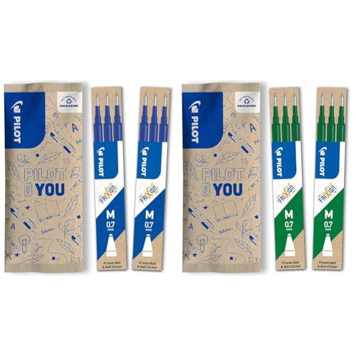PILOT FriXion Ersatzminen 0.7 – 6 Stück – Farbe Blau & FriXion Ersatzminen 0.7 – 6 Stück – Farbe Grün PILOT FriXion Ersatzminen 0.7 – 6 Stück – Farbe Blau & FriXion Ersatzminen 0.7 – 6 Stück – Farbe Grün von PILOT
