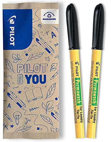 PILOT Permawash, Textilmarker 2er Set (Schwarz) von PILOT