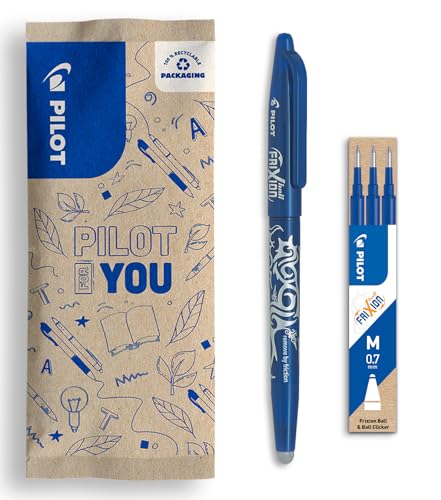 PILOT - FriXion Ball 0.7 Set - Radierbarer Tintenroller + 3er-Minen-Set - Nachfüllbarer Rollerball aus recyceltem Kunststoff - Angenehmes Schreibgefühl - Blau - Mittlere Spitze PILOT - FriXion Ball 0.7 Set - Radierbarer Tintenroller + 3er-Minen-Set - Nachfüllbarer Rollerball aus recyceltem Kunststoff - Angenehmes Schreibgefühl - Blau - Mittlere Spitze von PILOT