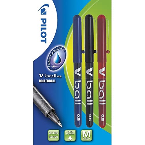 Pilot V-Ball – Pack 3 Stifte, schwarz, rot und blau von PILOT