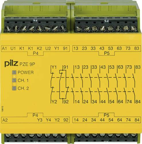PILZ Kontakterweiterung PZE 9P 24VACDC 8n/o 1n/c 8 Schließer, 1 Öffner (B x H x T) 90 x 87 x 121mm von PILZ