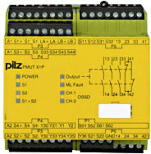 PILZ Sicherheitsschaltgerät PMUT X1P 24VDC 3n/o 1n/c 5so Betriebsspannung: 24 V/DC 3 Schließer, 1 von PILZ