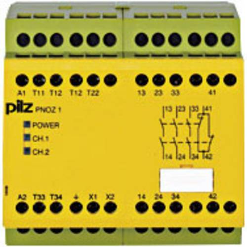 PILZ Sicherheitsschaltgerät PNOZ 1 230-240VAC 3n/o 1n/c 3 Schließer, 1 Öffner (B x H x T) 90 x 87 von PILZ