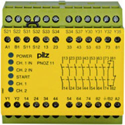 PILZ Sicherheitsschaltgerät PNOZ 11 24VAC 24VDC 7n/o 1n/c Betriebsspannung: 24 V/DC 7 Schließer, 1 von PILZ