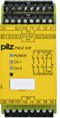 PILZ Sicherheitsschaltgerät PNOZ X3P 24VDC 24VAC 3n/o 1n/c 1so 3 Schließer, 1 Öffner (B x H x T) von PILZ