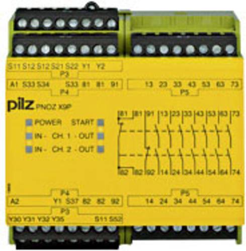PILZ Sicherheitsschaltgerät PNOZ X9P 24VDC 7n/o 2n/c 2so Betriebsspannung: 24 V/DC 7 Schließer, 2 von PILZ
