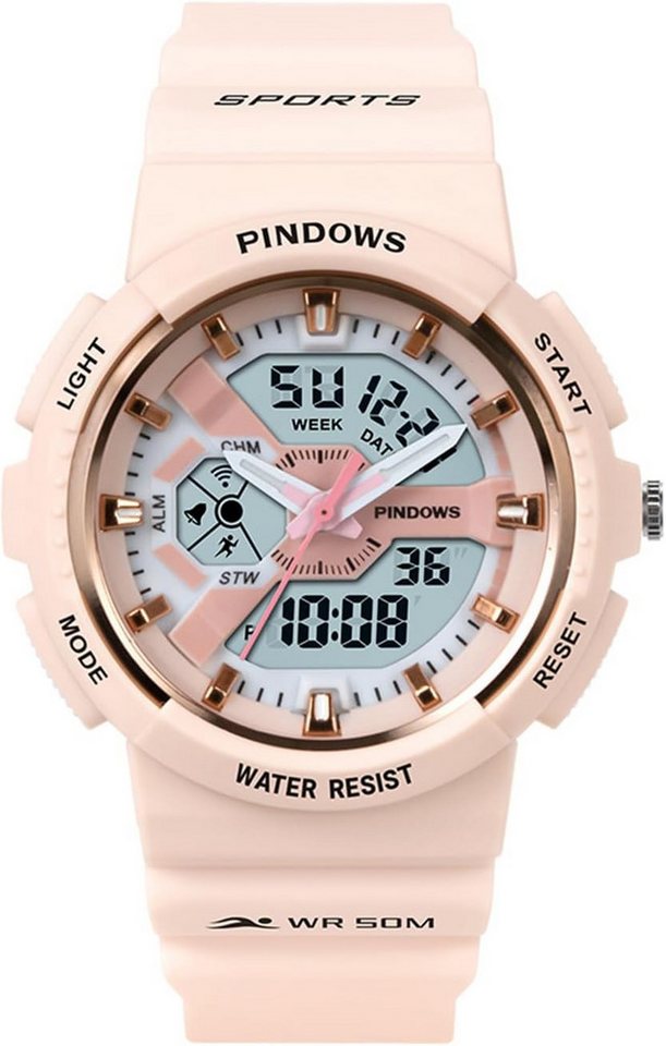PINDOWS Fur Herren Militär Tactical Outdoor Wasserdicht Watch, mit LED-Hintergrundbeleuchtung, Stoppuhr Sport Chronograph PINDOWS Fur Herren Militär Tactical Outdoor Wasserdicht Watch, mit LED-Hintergrundbeleuchtung, Stoppuhr Sport Chronograph von PINDOWS