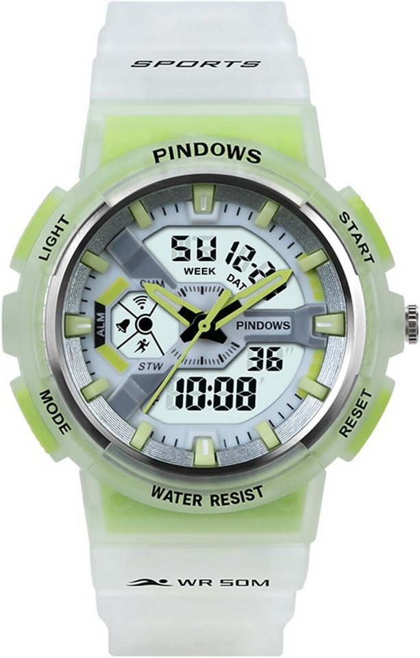 PINDOWS Fur Herren Militär Tactical Outdoor Wasserdicht Watch, mit LED-Hintergrundbeleuchtung, Stoppuhr Sport Chronograph PINDOWS Fur Herren Militär Tactical Outdoor Wasserdicht Watch, mit LED-Hintergrundbeleuchtung, Stoppuhr Sport Chronograph von PINDOWS