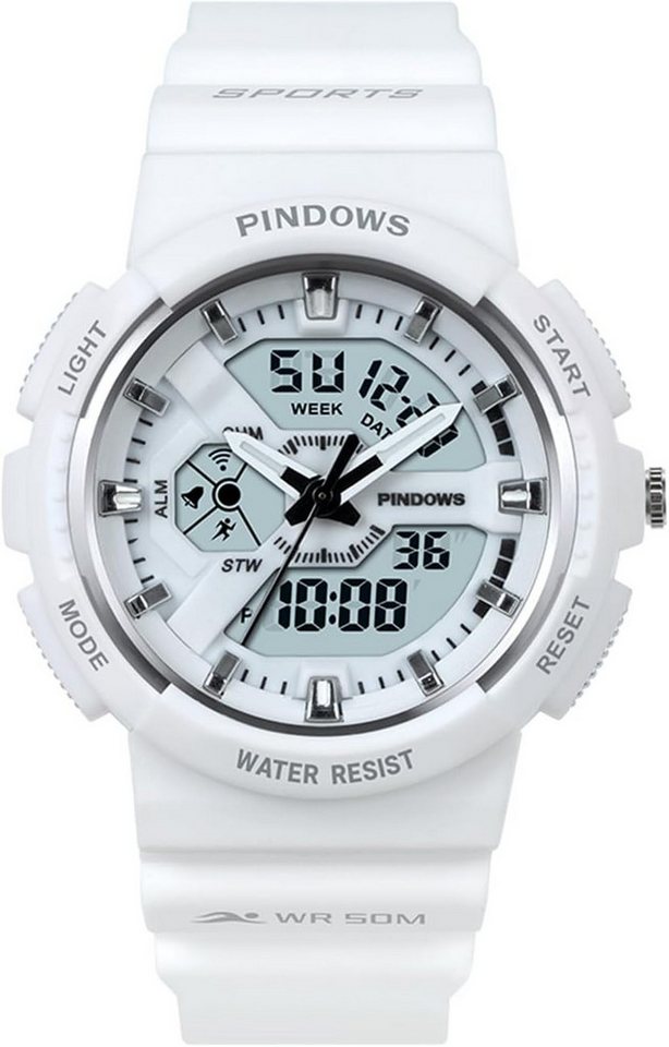 PINDOWS Fur Herren Militär Tactical Outdoor Wasserdicht Watch, mit LED-Hintergrundbeleuchtung, Stoppuhr Sport Chronograph PINDOWS Fur Herren Militär Tactical Outdoor Wasserdicht Watch, mit LED-Hintergrundbeleuchtung, Stoppuhr Sport Chronograph von PINDOWS