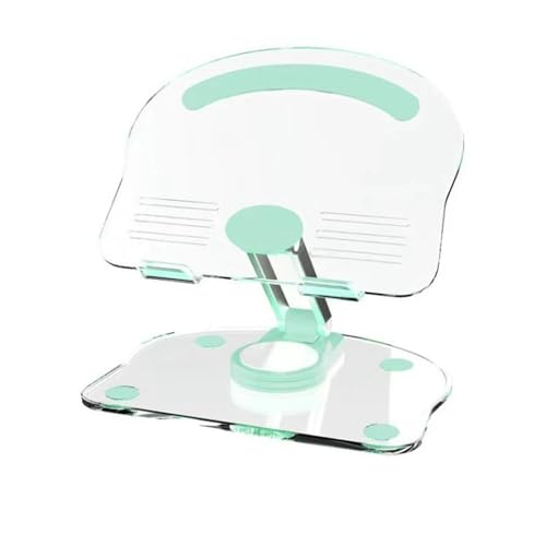 PINHEN Acryl Tablet Ständer Halterung mit 360 Drehbarer Basis,Faltbare Verstellbar Transparent iPad Stander für den Schreibtisch für iPad/Pro/Air und Tablet mit 4.7-13 Zoll Durchsichtig (Green) von PINHEN