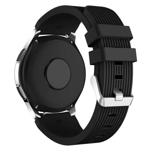 PINHEN Armband Kompatibel mit Galaxy Watch 46mm/ Galaxy Watch 3 45mm - 22mm Silikon Sportarmband für Gear S3 und Huawei Watch GT/GT2 46mm/GT 2e (22mm, black) von PINHEN